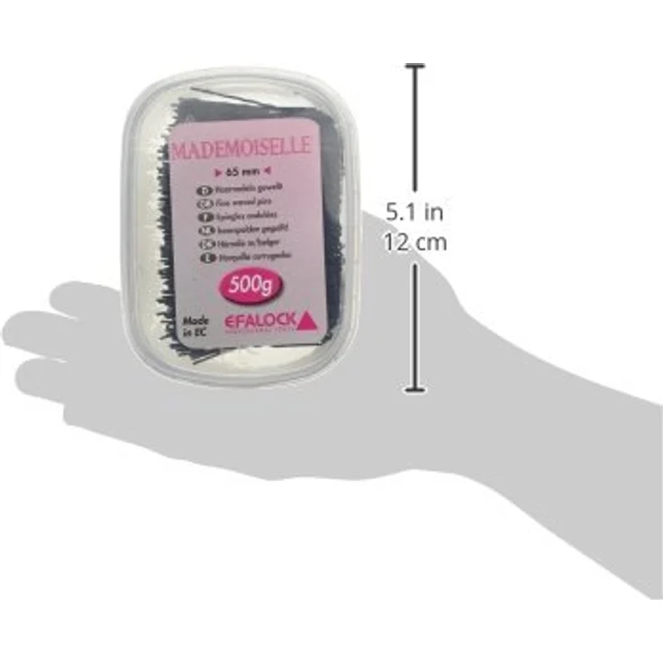 Efalock Professional Mademoiselle Haarnadel, 65 mm, schwarz, 1er Pack, (1x 0,5 kg) – Bild 3