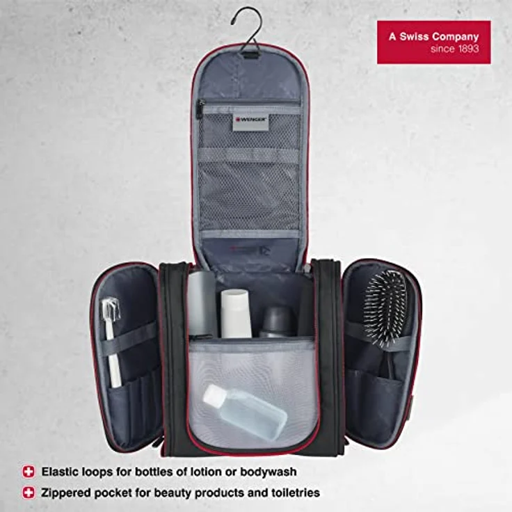 Wenger 611877 Hanging Toiletry Kit Black Unisex Erwachsene Luggage Einheitsgröße, Schwarz, Organizer – Bild 3