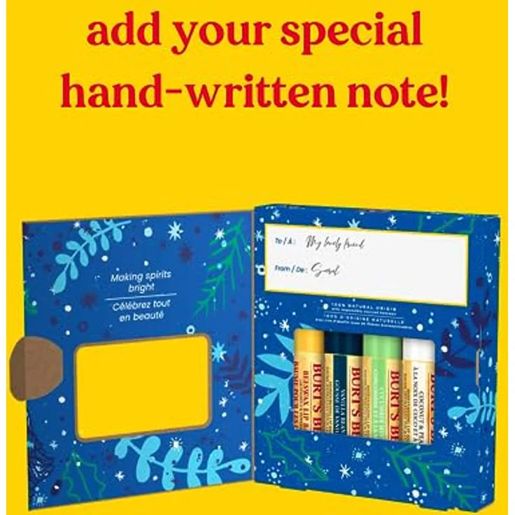 Burt's Bees Lippenbalsam-Multipack, Geschenkset mit Bienenwachs und Vitamin E, 100 % natürliche Inhaltsstoffe, 4 Geschmacksrichtungen (Bienenwachs, Vanillebohne, Gurke-Minze, Kokosnuss-Birne), 4 x 4,25 g – Bild 5