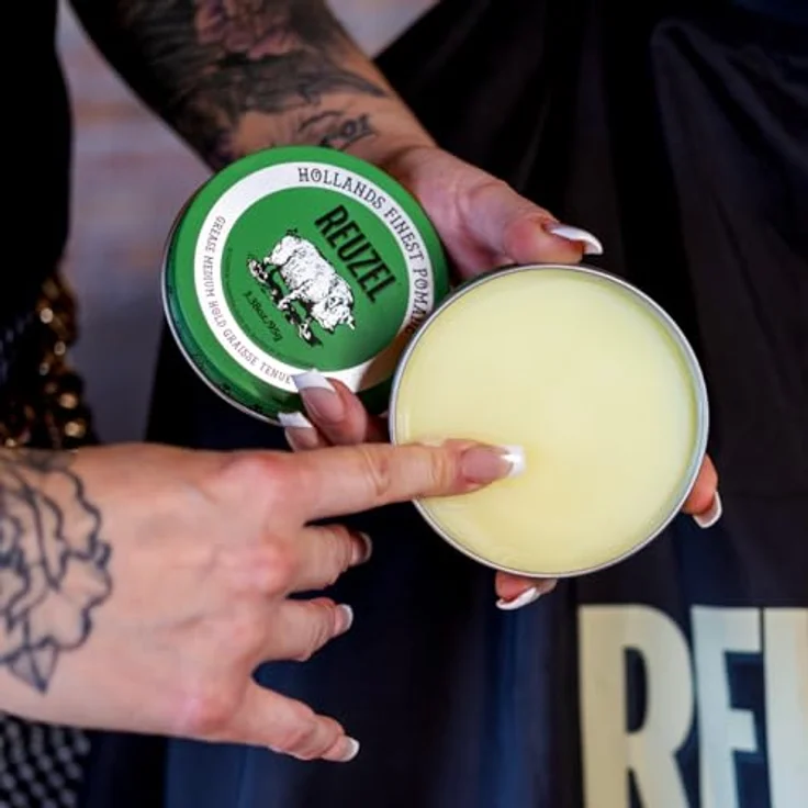Reuzel Green Grease Medium Hold Pomade, Haarstyling Produkt mit mittlerem Halt, 95 g, Unisex – Bild 5