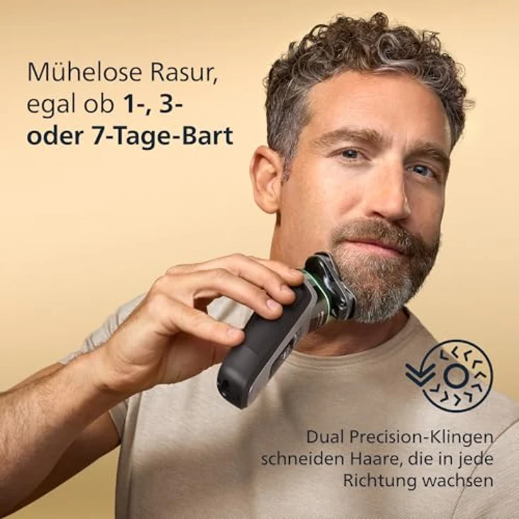 Philips i9000 Prestige, Nass- und Trockenrasierer für Herren mit integriertem Trimmer, Drucksensor, Reinigungsstation, grau-silber – Bild 5