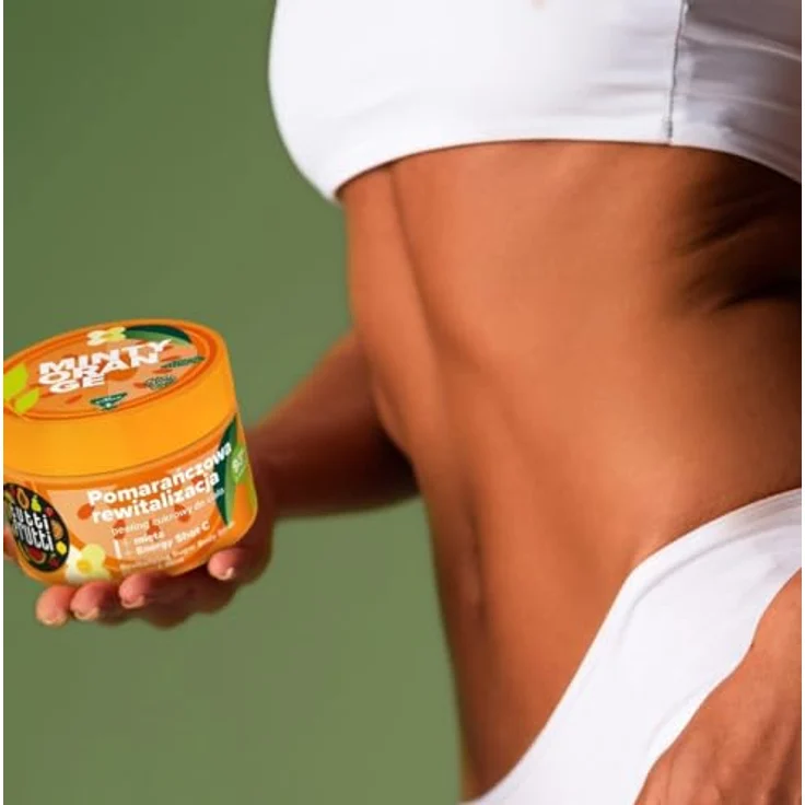 Farmona Tutti Frutti Minty Orange, Körperpeeling 300ml zur Entfernung abgestorbener Hautzellen, orange – Bild 3