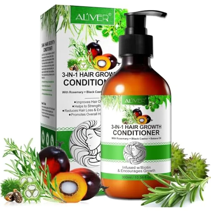 P-BEAUTY 3-IN-1 Hair Growth Conditioner & Spülung 1 x 300ml - pflegende Spülung für gesundes glänzendes Haar Haardichte Haarwachstum & Haargesundheit - mit Rosmarin, Schwarzem Rizinus und Batana Öl