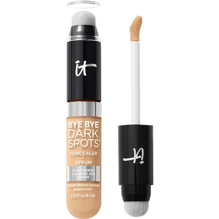 it Cosmetics Bye Bye Dark Spots, Concealer für Damen mit mittlerer Abdeckung, 9 g, spendet 24 Stunden Feuchtigkeit, leichtes Tragegefühl, enthält Niacinamid und Hyaluronsäure