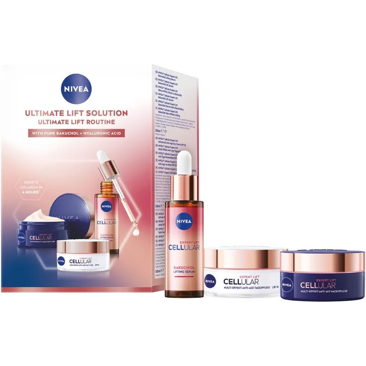 Nivea Ultimate Lift Routine 3er Pack, Gesichtsserum mit Bakuchiol und Hyaluronsäure, 110 ml