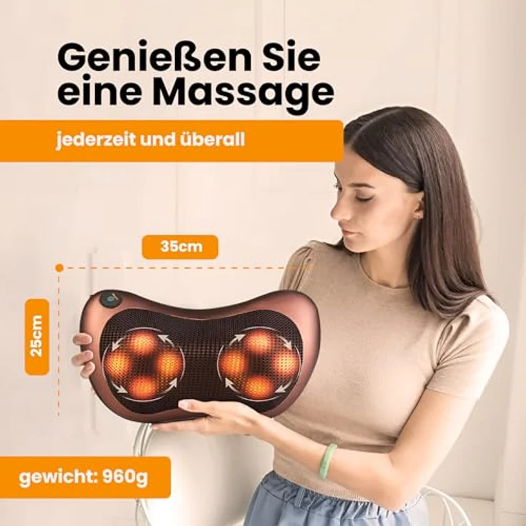 Extralink Smartlife Massage Pillow, Massagegerät mit Infrarot-Heizfunktion und Shiatsu-Massage, vielseitig einsetzbar – Bild 6