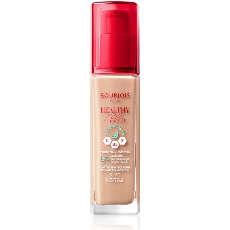 Bourjois Healthy Mix aufhellendes, feuchtigkeitsspendendes Make-up 24 Std., Farbton 51.5C Rose Vanilla, 30 ml – Bild 1