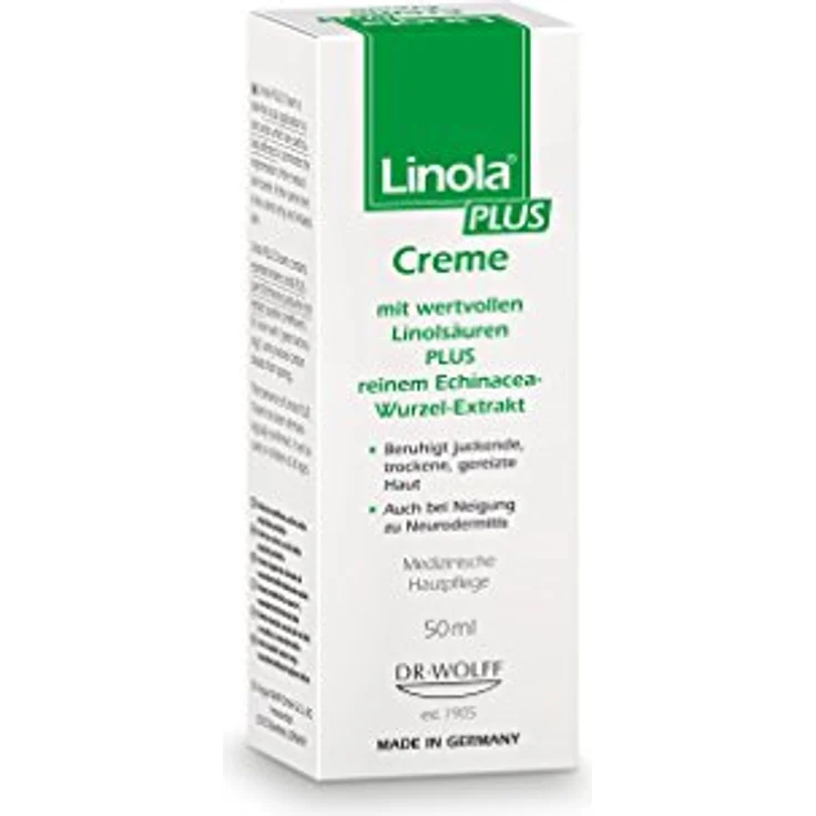 Linola PLUS Creme, 1 x 50 ml - Intensivpflege für juckende, trockene, sowie zu Neurodermitis neigende Haut – Bild 1