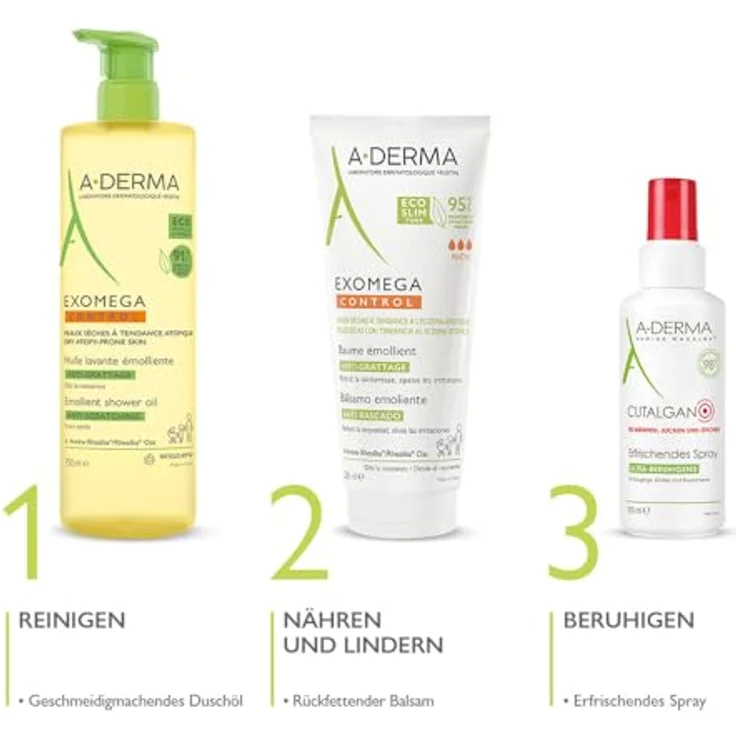 A-Derma Exomega Control Rich Emollient Balm Beruhigender und nährender Balsam für trockene, zu Atopie neigende Haut 200 ml  – Bild 6