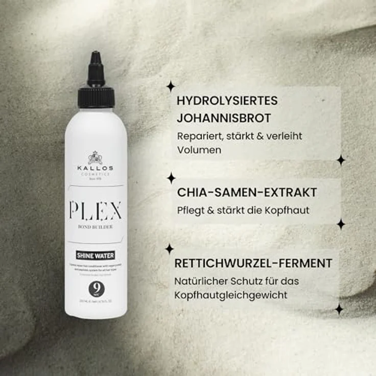 Kallos Plex Bond Builder Shine Water Express Conditioner, 200 ml - Pflanzenprotein- und Peptidkomplex, stärkt und schützt Haarfasern – Bild 4