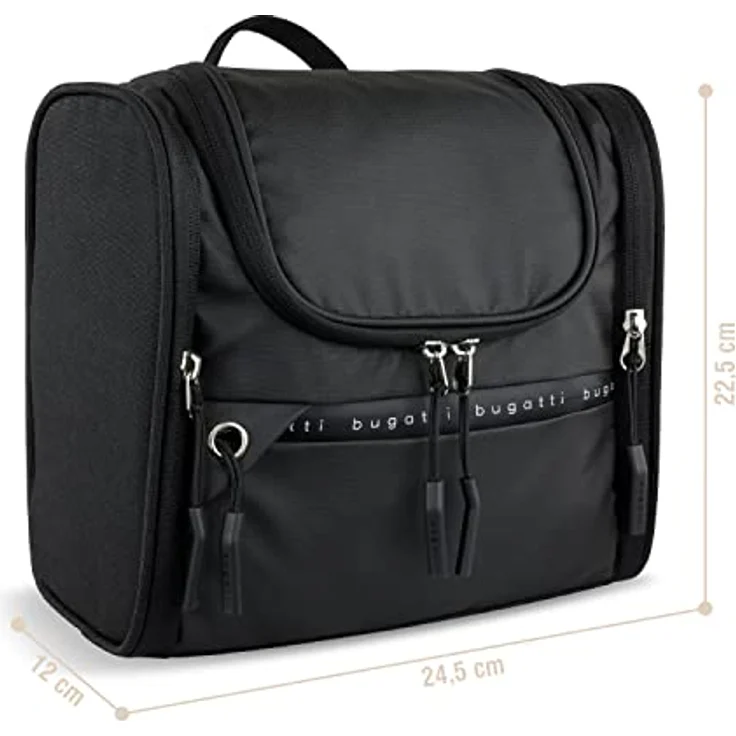 bugatti Blanc Delight Kulturbeutel Urlaub, Kulturtasche aus Tarpaulin & Nylon in schwarz – Bild 2
