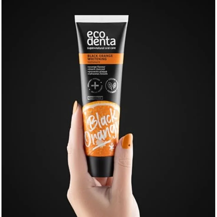 Ecodenta Toothpaste Black Orange Whitening Zahnpasta für perfekt weiße Zähne mit Orangengeschmack 100 ml Unisex – Bild 3