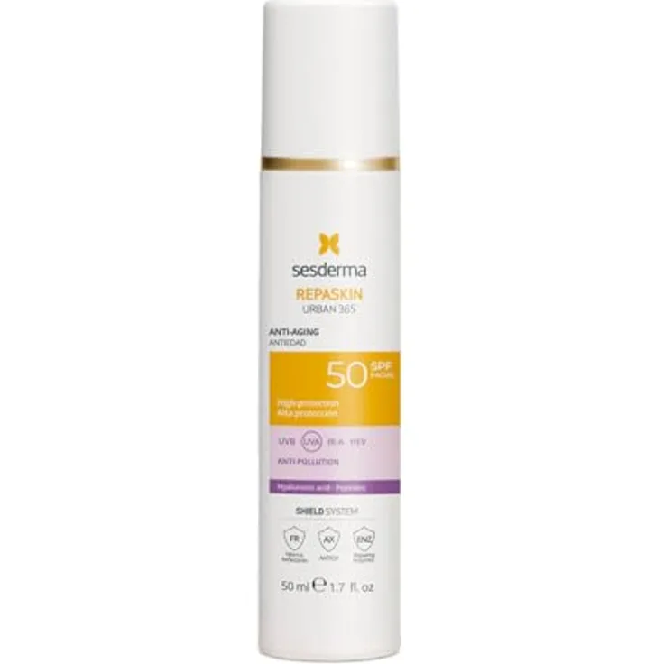 Sesderma Repaskin Urban 365, Gesichtsserum Anti-Aging, 50 ml, schützt vor Umwelteinflüssen, reduziert feine Linien und Falten, verbessert Hautelastizität