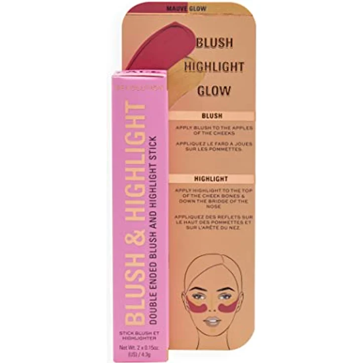 Makeup Revolution, Blush & Highlight Stick, Mauve Glow, Rouge und Highlighter für das Gesicht, 4.3g – Bild 4