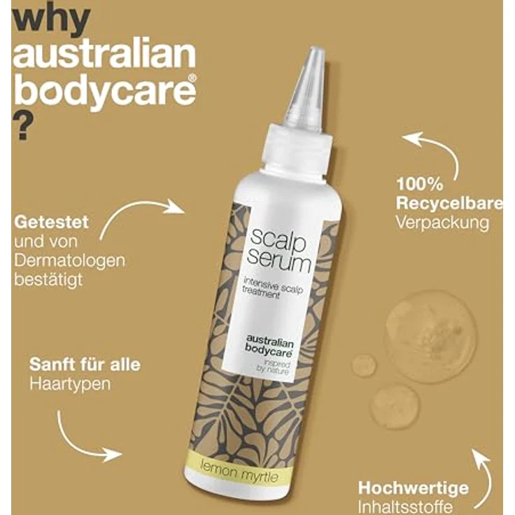 Australian Bodycare Scalp Serum 150 ml | Teebaumöl + Lemon Myrtle | Leave In Kopfhaut pflege bei Trockener, Juckender Kopfhaut & Anti Schuppen | Auch zur Kopfhautpflege bei Schuppenflechte, Ekzemen – Bild 4