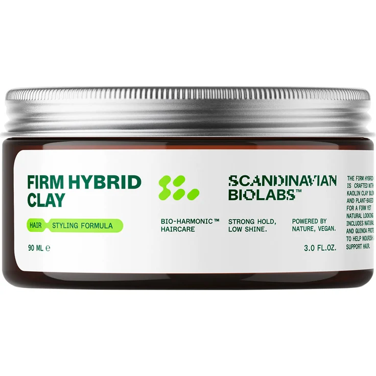 Scandinavian Biolabs Firm Hybrid Clay, Haarstyling mit starkem Halt und natürlichem Glanz, 90 ml