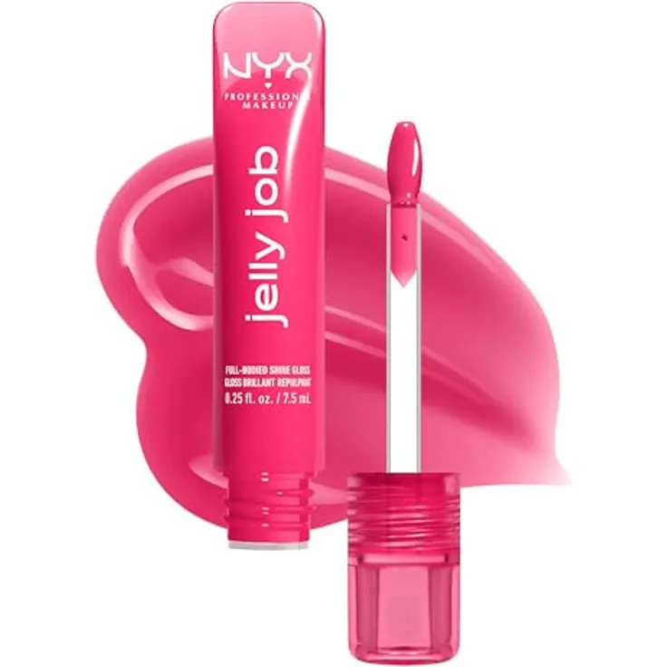 NYX PROFESSIONAL MAKEUP Jelly Job Peptide Infused Jelly Gloss, voluminöser Glanz für vollere Lippen, 16 schimmernde Farbtöne