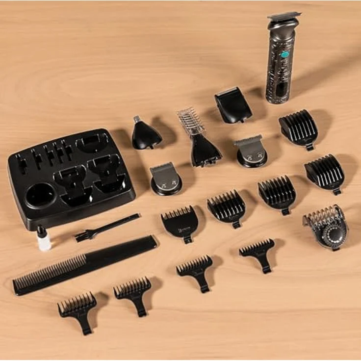 Cecotec PrecisionCare Samurai, Haarschneider 6 in 1 mit Edelstahl-Klingen, 170 Min Akkulaufzeit, 6500 U/min, kabellos und kabelgebunden – Bild 7