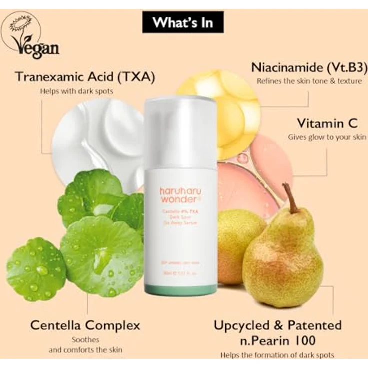 HARUHARU Haruharu Wonder Dark Spot Go Away Serum, Centella 4% Tranexamsäure, Vitamin C, Verfärbungskorrigierendes Serum, Hyperpigmentierung und gleichmäßiger Hautton (30 ml) – Bild 3