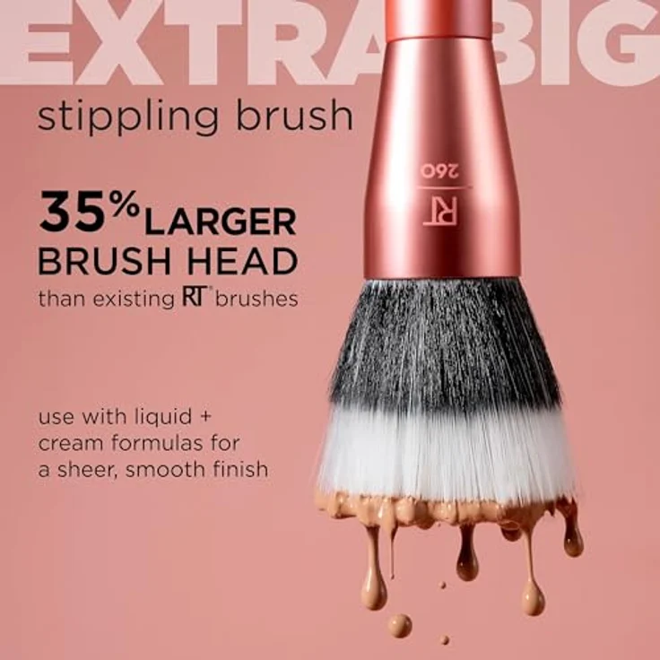 Real Techniques Extra Big Stippling Brush RT 260, veganer Make-up-Pinsel für präzises Wangen-Make-up – Bild 5