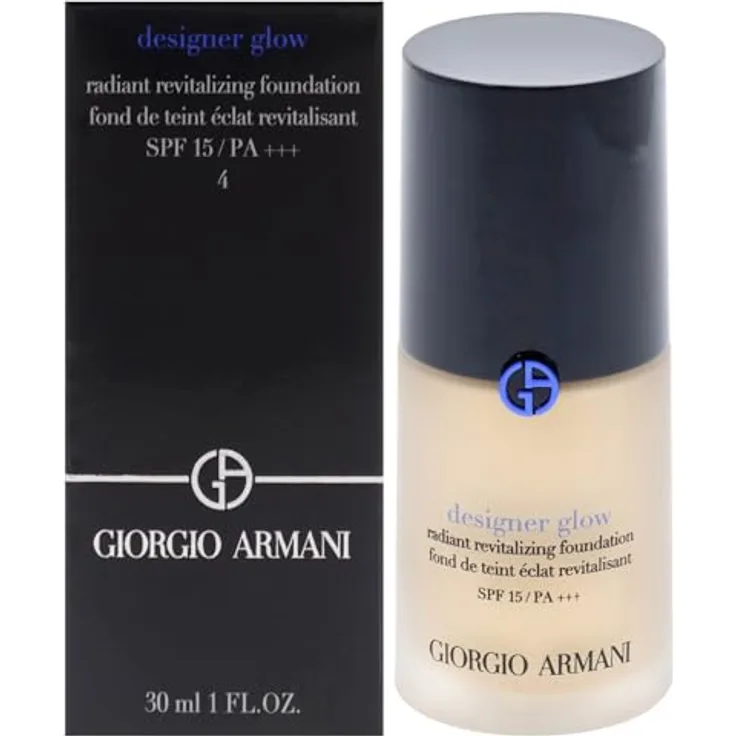 Armani Designer Glow Foundation, revitalisierendes Make-up mit SPF 15, Farbton 4, 30 ml