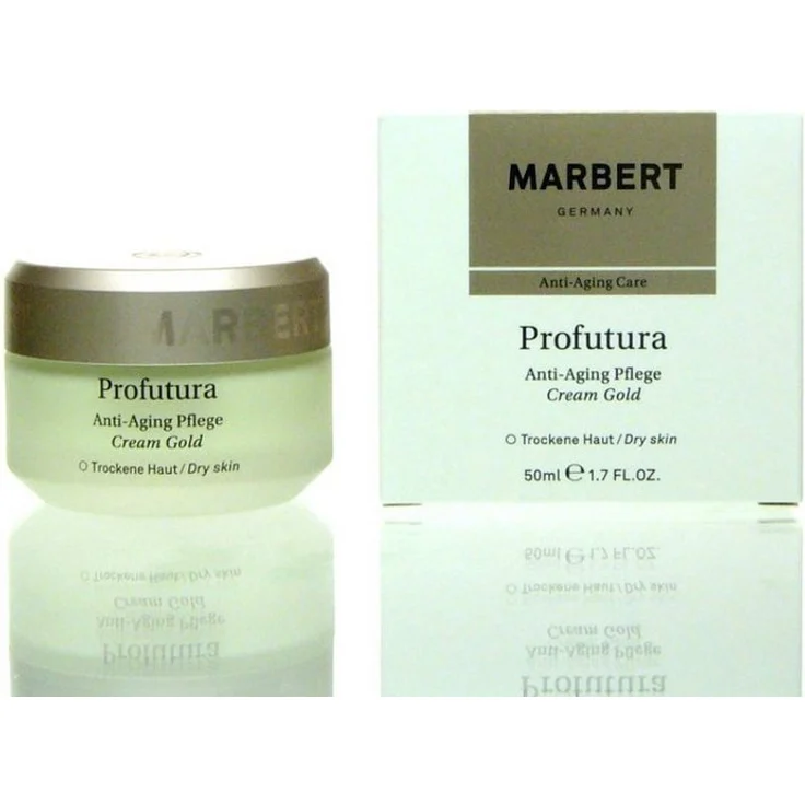 Marbert Profutura Anti Aging Pflege Cream Gold, 50 ml, regenerierende Anti-Falten Creme für trockene Haut