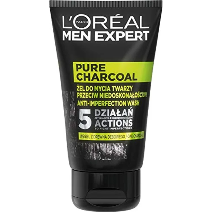 L'Oréal Paris Men Expert Pure Charcoal Gesichtsreiniger, effektive Reinigung gegen Unvollkommenheiten, 100 ml