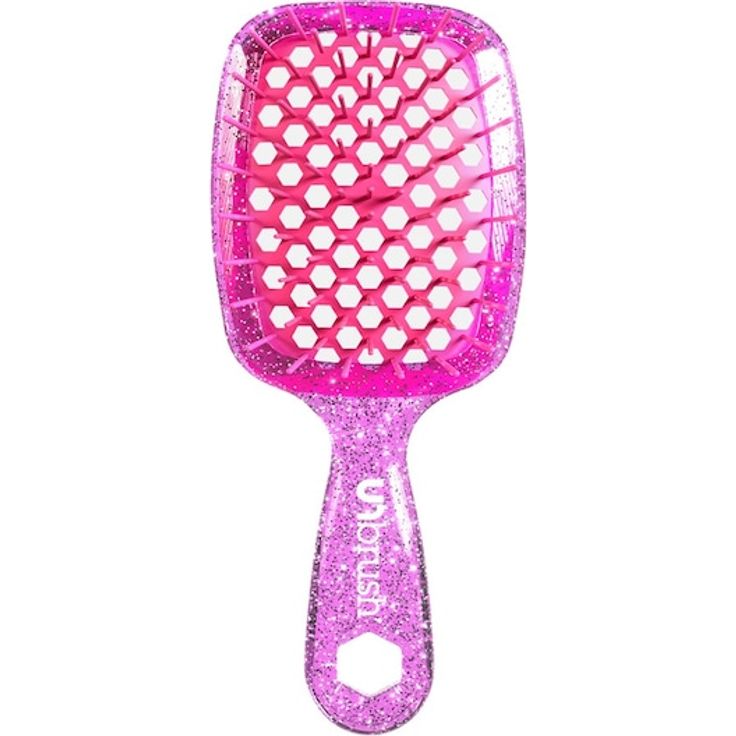 UNbrush Glitter Collection Detangling Hair Brush Mini - Rose Quartz, Entwirr-Bürste für sanftes Haarentwirren, unisex, ideal für Reisen