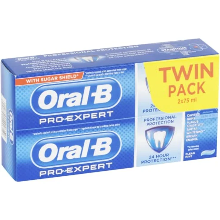 Oral-B PRO-EXPERT PROTECCION PROFESIONAL Zahnpasta, 2er Pack mit 75 ml, für optimale Mundhygiene und überraschendes Frischegefühl – Bild 3