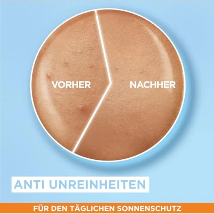 Garnier UV-Sonnenschutzfluid für zu Unreinheiten neigende Haut, Sehr hoher Sonnenschutz mit LSF 50+, Unsichtbares Finish, Ambre Solaire Super UV Niacinamide Daily Fluid, 1 x 40 ml – Bild 4