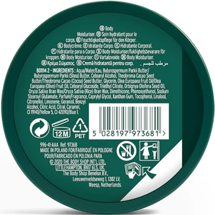 The Body Shop Olive Body Butter unisex, Olive Körperbutter 200 ml  – Bild 3