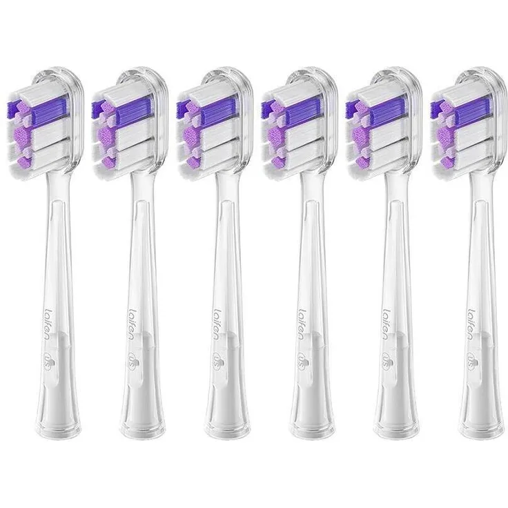 Laifen Wave Bürstenköpfe Ultra-Whitening, 6er Pack für strahlend weisse Zähne, transparent