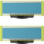 Philips OneBlade Bodycare, 2 Hautfreundliche Rasierklingen in Blau und Grün, für alle OneBlade Handstücke, langlebig und wasserdicht