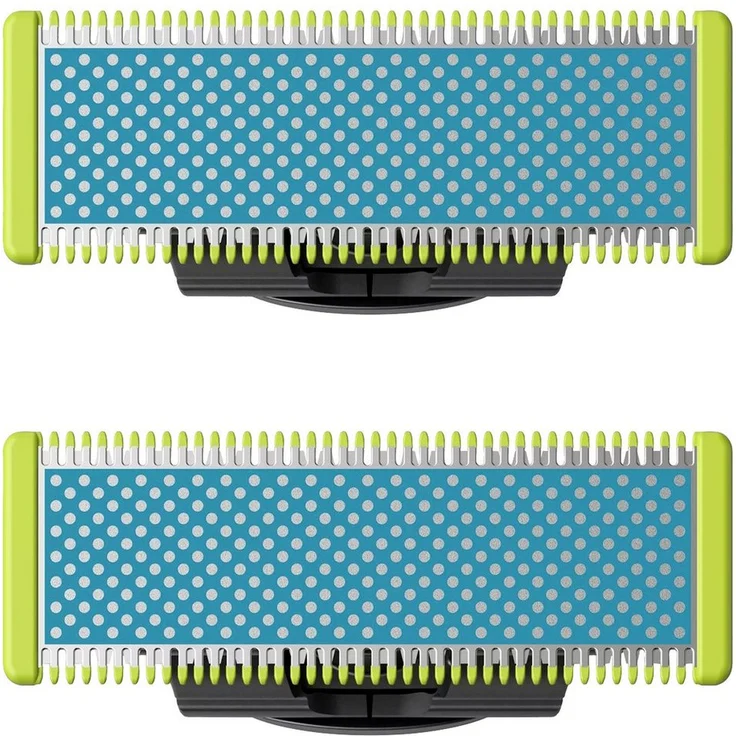 Philips OneBlade Bodycare, 2 Hautfreundliche Rasierklingen in Blau und Grün, für alle OneBlade Handstücke, langlebig und wasserdicht – Bild 1