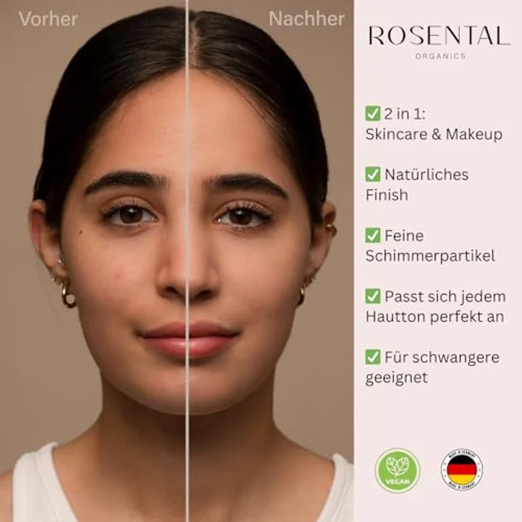 Rosental ORGANICS BB Serum (30ml) - Getöntes Gesichtsserum mit Squalan, Aloe Vera & Ginseng - Feuchtigkeitsspendende Gesichtspflege - Neue Formulierung (Light) (Medium) – Bild 2