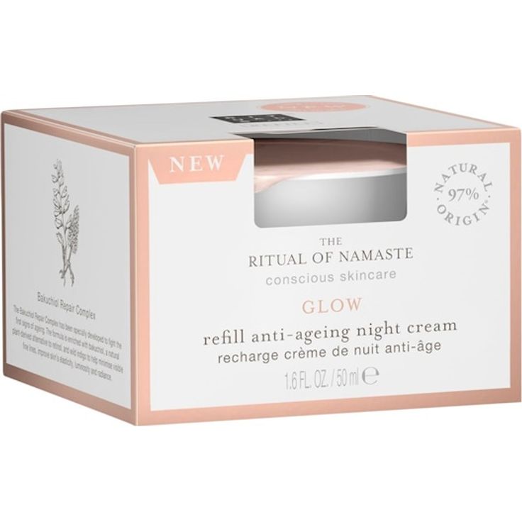 RITUALS The Ritual Of Namaste Glow Anti-Ageing Night Cream, 50 ml, mit Bakuchiol Repair Complex für elastische Haut