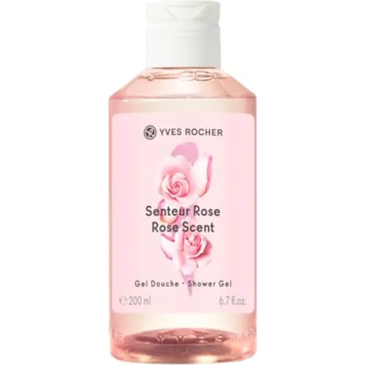 Yves Rocher Senteur Rose Duschgel, 200 ml für Damen, sanfte Reinigung und Feuchtigkeitspflege