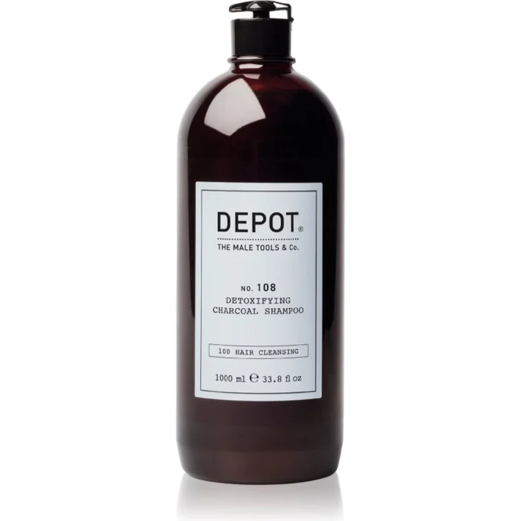 DEPOT 100 HAIR CLEANSING NO. 108, Detoxifying Charcoal Shampoo für alle Haartypen, 1000 ml