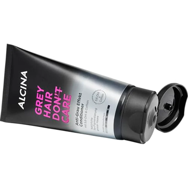 ALCINA Grey Hair Don't Care Anti-Grau Effekt Conditioner | 1 x 150 ml | natürliche Re-Pigmentierung | für braunes bis dunkles Haar | zum Patent angemeldet 5,6-DHI & Coffein – Bild 5
