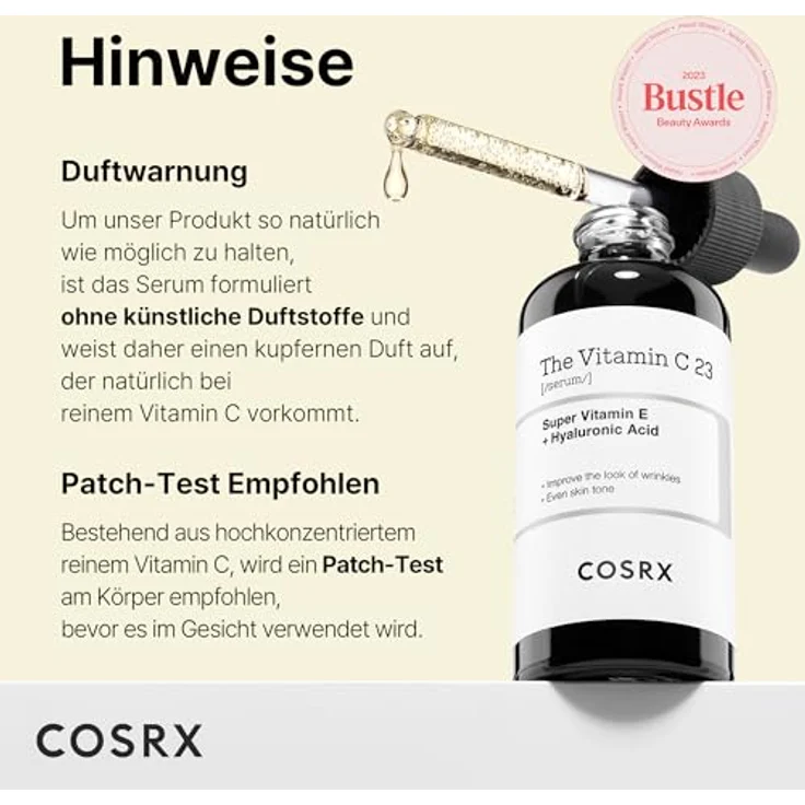 Cosrx Vitamin C 23 Serum, Gesichtsserum mit 23% reinem Vitamin C, Hyaluronsäure & Super Vitamin E, 20 g – Bild 3