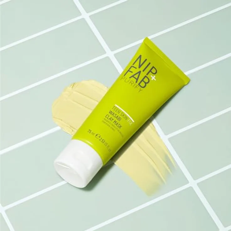 Nip+Fab Teen Skin Fix Wasabi Clay Mask, 75 ml, Purifies Congested Pores with Kaolin Clay and BHA Salicylic Acid, Healing and Moisturizing Formula, Creamy Texture, Enriched with Avocado Oil, Soothing Plant Extracts – Bild 2