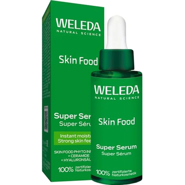 Weleda Skin Food Super Serum, Gesichtscreme mit Hyaluronsäure und Ceramide, 30 ml, Unisex, vegan, NaTrue-zertifiziert – Bild 1