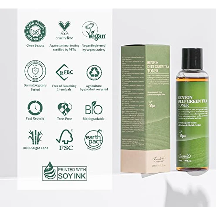 Benton Deep Green Tea Toner Gesichtswasser 150 ml mit reinigender Wirkung – Bild 6