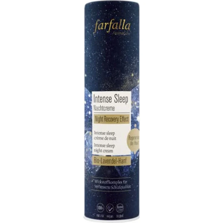 farfalla Intense Sleep Nachtcreme Night Recovery Effect - 30ml - Anti-Aging & Hautregeneration - Bio-Lavendel & Hanföl - 100% zertifizierte Naturkosmetik – Bild 3