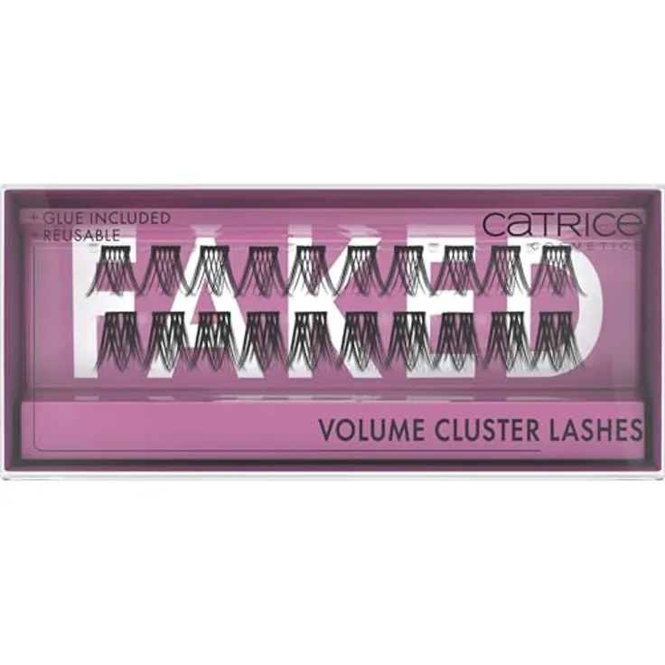 Catrice Faked Volume Cluster Lashes, künstliche Wimpern, Schwarz, langanhaltend, vegan, ohne Mikroplastikpartikel, 3er Pack (3x20pcs)