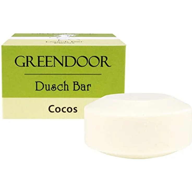 GREENDOOR Dusch Bar Cocos 75g, festes ergiebiges Duschgel, Natur Solid Bar mit Bio Cocosextrakt, Haut-mild, natürlich ohne Palmöl Sulfate Plastik Tierversuche, Kokos Naturkosmetik – Bild 2