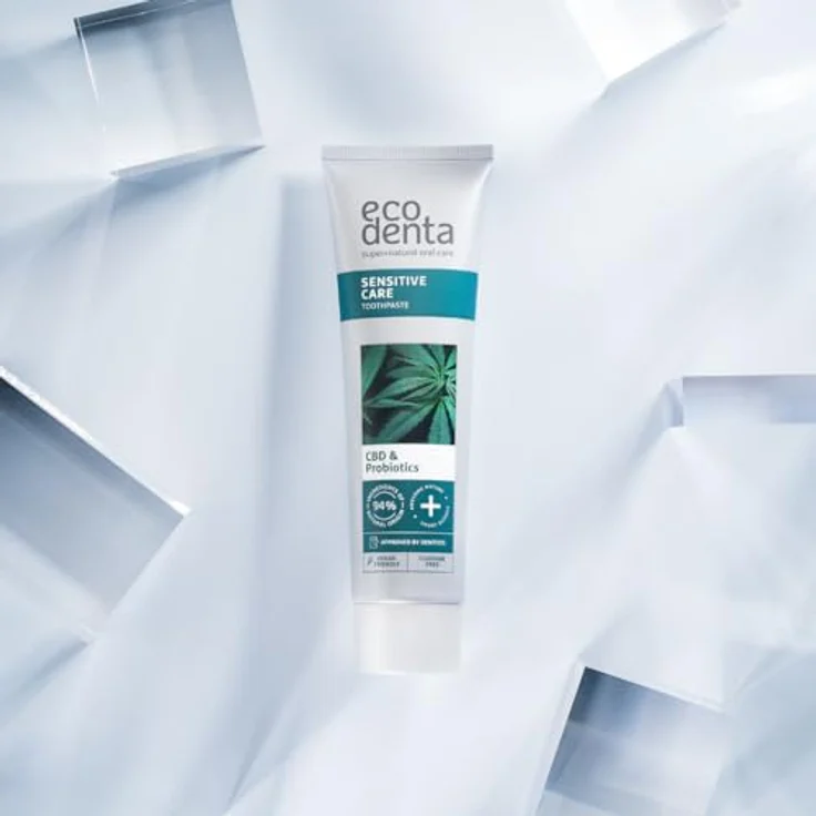 Ecodenta Sensitive CBD, Bio-Aktiv Zahnpasta mit CBD für empfindliche Zähne, 100 ml – Bild 5