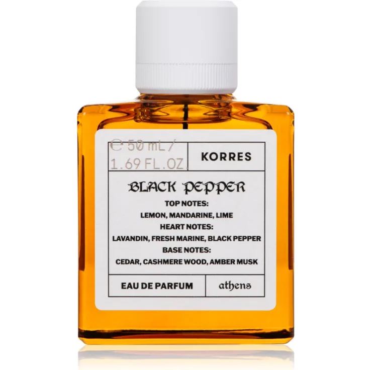 Korres Black Pepper EDP für Herren, 50 ml, Eau de Parfum mit holzigem und würzigem Duft