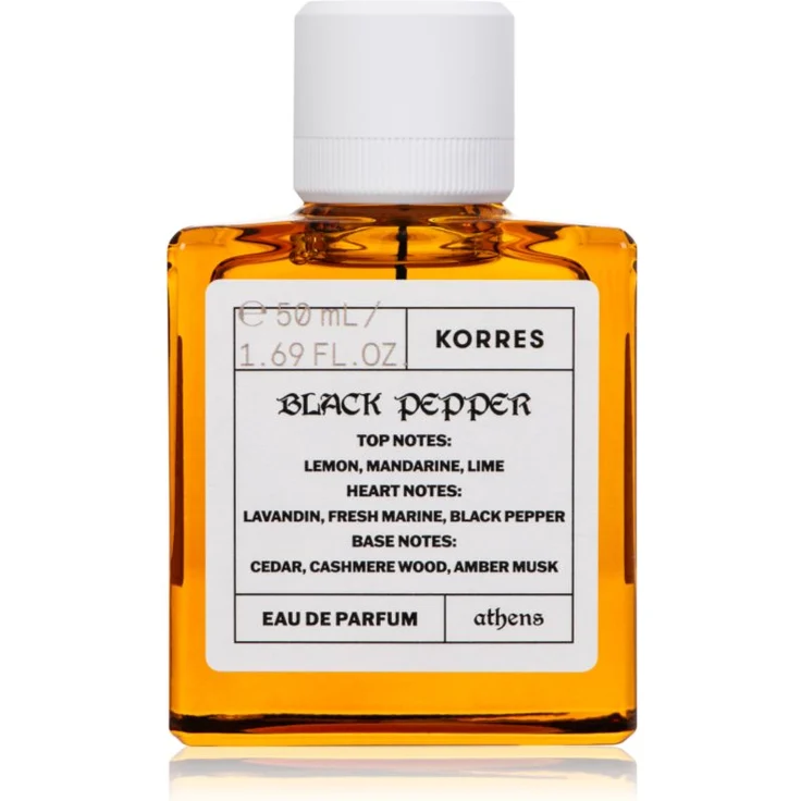 Korres Black Pepper EDP für Herren, 50 ml, Eau de Parfum mit holzigem und würzigem Duft