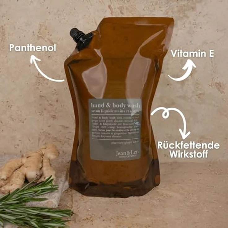 Jean & Len Philosophie Rosemary / Ginger Duft Refill Duschgel 1500 ml – Bild 4